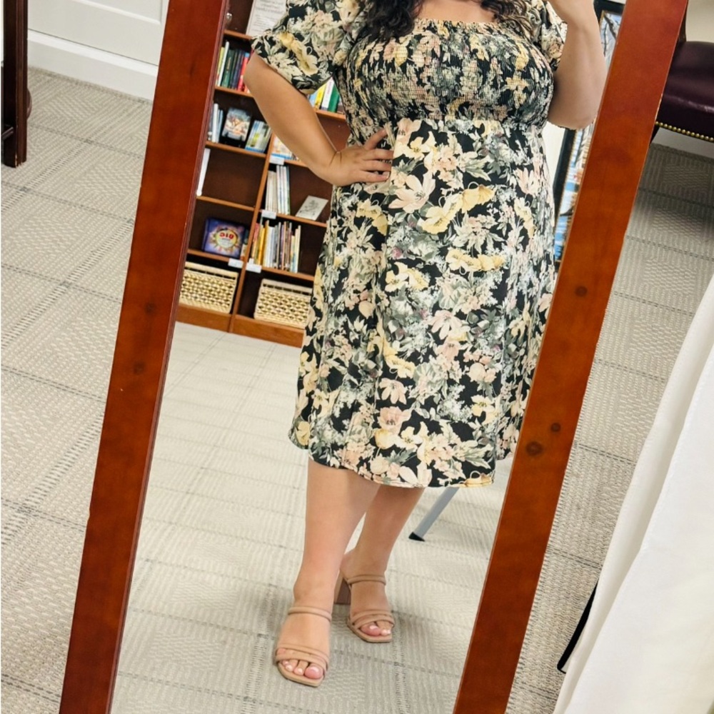 Floral Print Off-Shoulder Dress